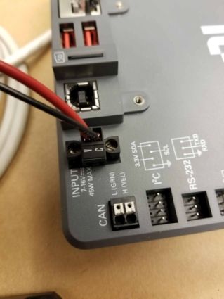 Power coming from the PDH to the roboRIO.